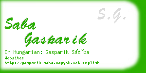 saba gasparik business card